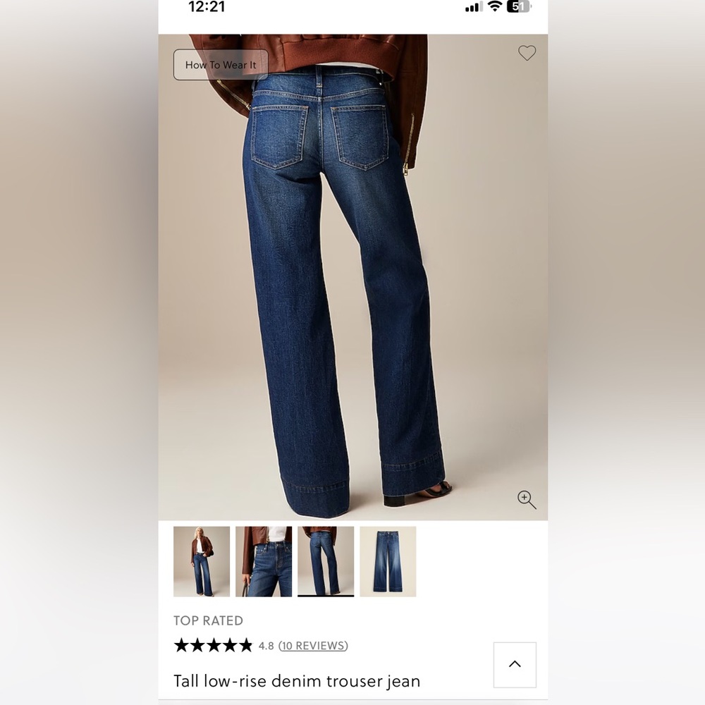J crew Tall low-rise denim trouser jean